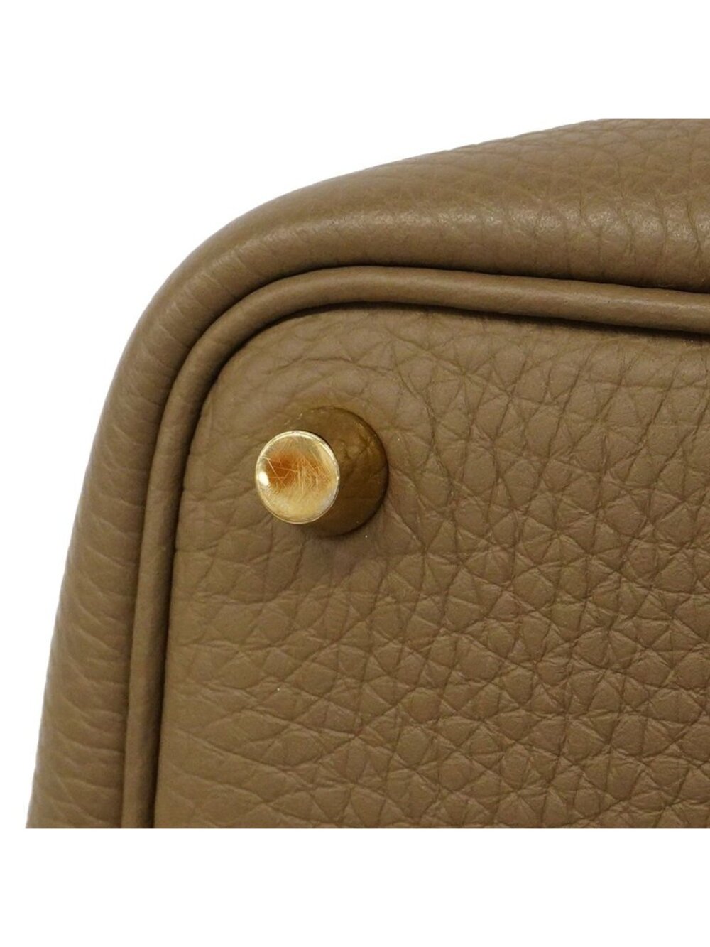 Hermes Handbag Picotin Lock PM Taurillon Clemence Etoupe Gold - Picture 6 of 8